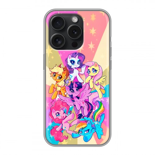 Дизайнерский силиконовый чехол для Iphone 15 Pro My little pony Дружба чудо