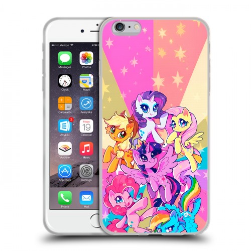 Дизайнерский силиконовый чехол для Iphone 6 Plus/6s Plus My little pony Дружба чудо