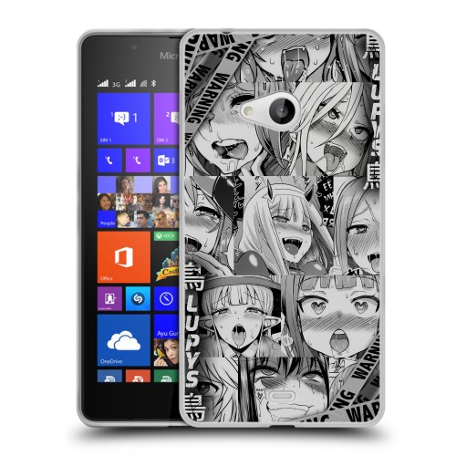 Дизайнерский пластиковый чехол для Microsoft Lumia 540 Ahegao Ахегао Аниме