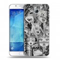 Дизайнерский пластиковый чехол для Samsung Galaxy A8 Ahegao Ахегао Аниме
