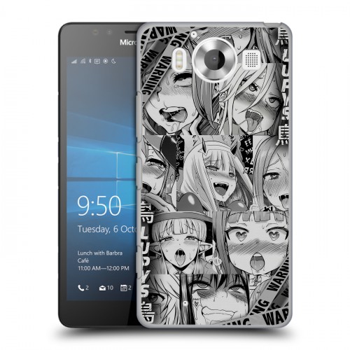 Дизайнерский пластиковый чехол для Microsoft Lumia 950 Ahegao Ахегао Аниме
