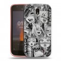 Дизайнерский пластиковый чехол для Nokia 1 Ahegao Ахегао Аниме