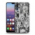 Дизайнерский силиконовый с усиленными углами чехол для Huawei P20 Pro Ahegao Ахегао Аниме