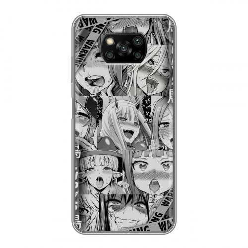 Дизайнерский пластиковый чехол для Xiaomi Poco X3 Ahegao Ахегао Аниме