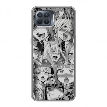 Дизайнерский силиконовый чехол для OPPO Reno4 Lite Ahegao Ахегао Аниме (на заказ)