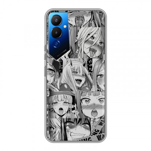 Дизайнерский силиконовый чехол для Tecno Pova 4 Ahegao Ахегао Аниме