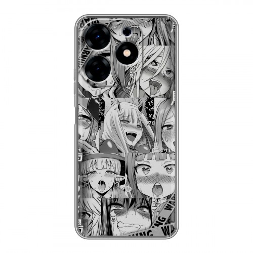 Дизайнерский силиконовый с усиленными углами чехол для Tecno Spark 10 Ahegao Ахегао Аниме