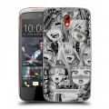 Дизайнерский пластиковый чехол для HTC Desire 500 Ahegao Ахегао Аниме