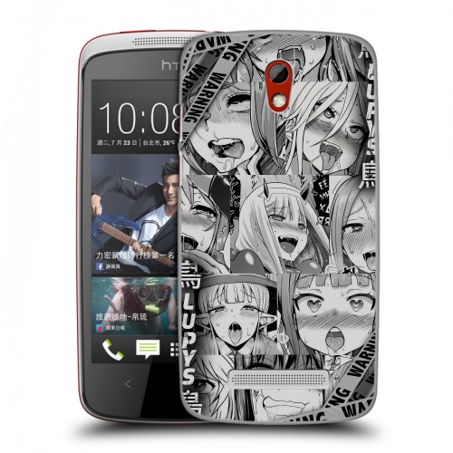 Дизайнерский пластиковый чехол для HTC Desire 500 Ahegao Ахегао Аниме