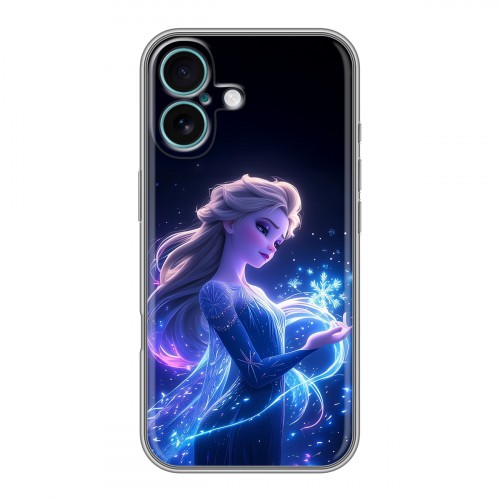 Дизайнерский силиконовый чехол для Iphone 16 Plus Холодное сердце Frozen