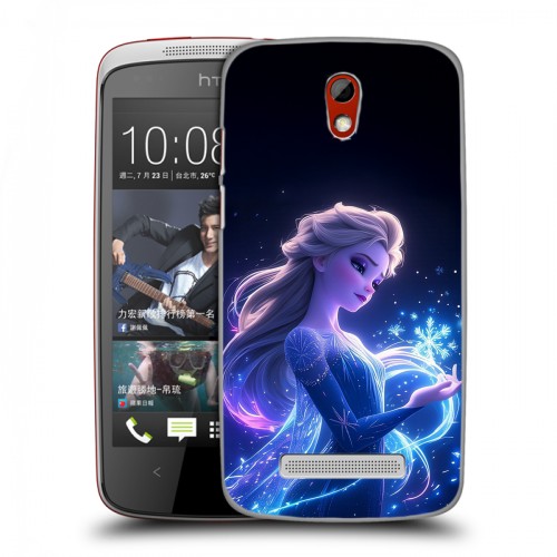Дизайнерский пластиковый чехол для HTC Desire 500 Холодное сердце Frozen