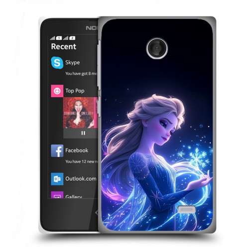 Дизайнерский пластиковый чехол для Nokia X Холодное сердце Frozen