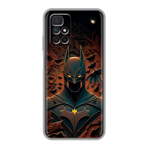 Дизайнерский силиконовый с усиленными углами чехол для Xiaomi Redmi 10 Batman Бэтмен