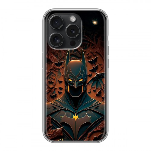 Дизайнерский силиконовый чехол для Iphone 15 Pro Batman Бэтмен