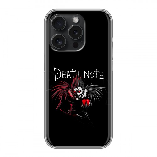 Дизайнерский силиконовый чехол для Iphone 15 Pro Death note Тетрадь смерти