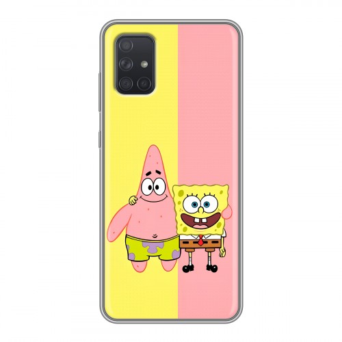 Дизайнерский силиконовый чехол для Samsung Galaxy A71 Спанч боб Спанчбоб