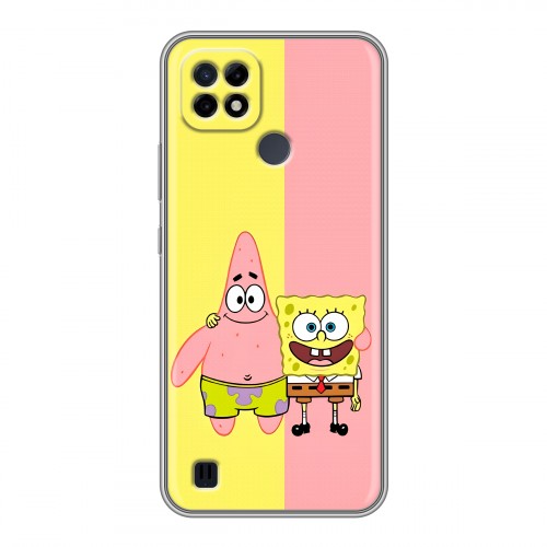 Дизайнерский силиконовый чехол для Realme C21 Спанч боб Спанчбоб