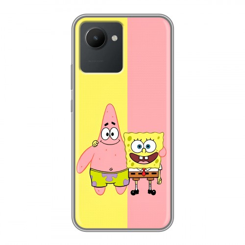 Дизайнерский силиконовый чехол для Realme C30 Спанч боб Спанчбоб