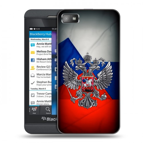 Дизайнерский пластиковый чехол для BlackBerry Z10 Флаг России