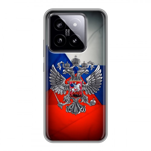 Дизайнерский силиконовый чехол для Xiaomi 14 Флаг России