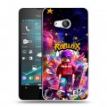 Дизайнерский пластиковый чехол для Microsoft Lumia 550 Roblox Роблокс
