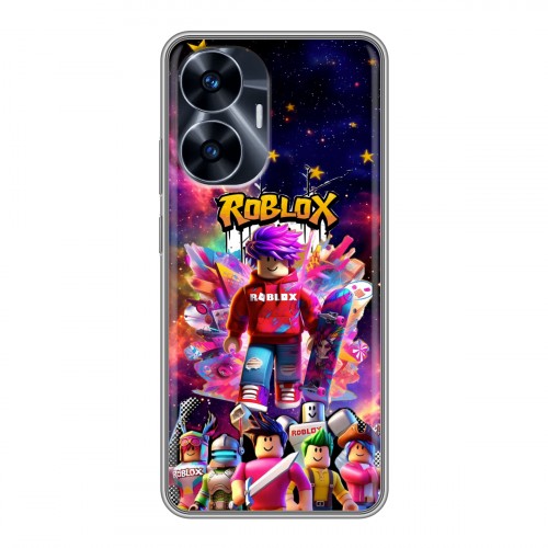 Дизайнерский силиконовый чехол для Realme C55 Roblox Роблокс