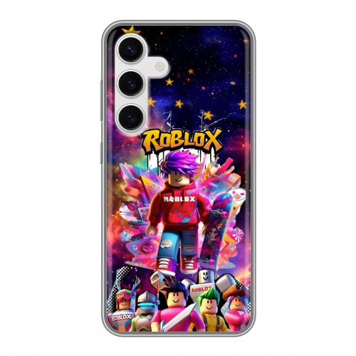 Дизайнерский силиконовый чехол для Samsung Galaxy S24 Roblox Роблокс
