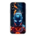 Дизайнерский силиконовый чехол для Iphone x10 IronMan Железный человек