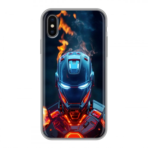 Дизайнерский силиконовый чехол для Iphone x10 IronMan Железный человек