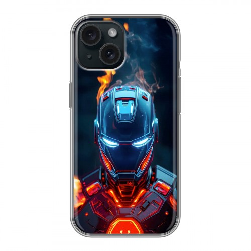Дизайнерский силиконовый чехол для Iphone 15 IronMan Железный человек