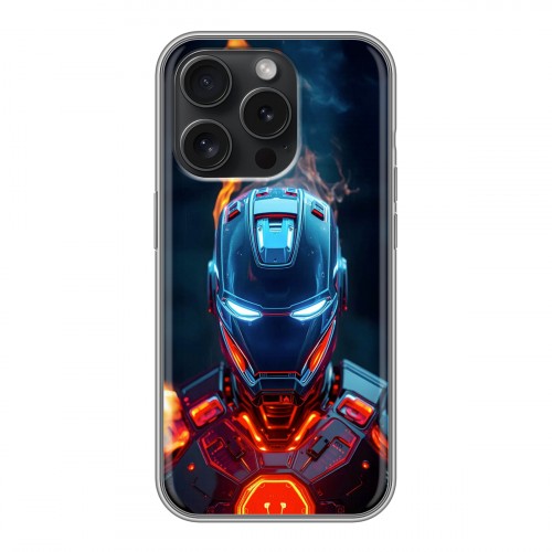 Дизайнерский силиконовый чехол для Iphone 15 Pro IronMan Железный человек