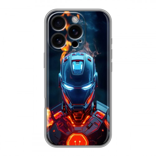 Дизайнерский силиконовый чехол для Iphone 16 Pro IronMan Железный человек