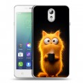 Дизайнерский силиконовый чехол для Lenovo Vibe P1m Смешной кот