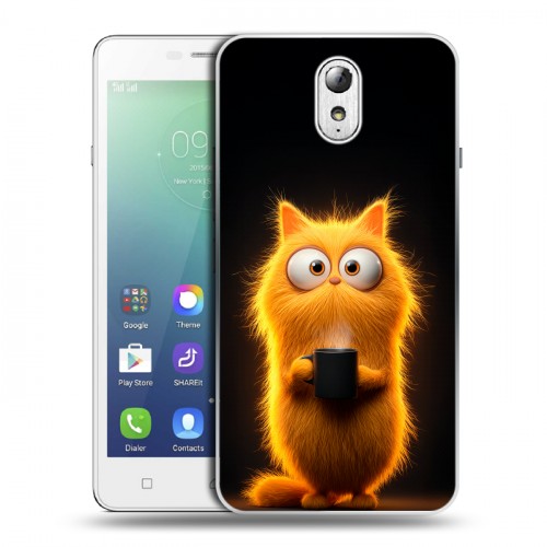 Дизайнерский силиконовый чехол для Lenovo Vibe P1m Смешной кот