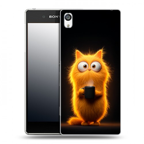 Дизайнерский пластиковый чехол для Sony Xperia E5 Смешной кот