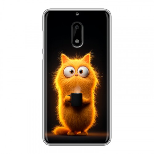 Дизайнерский пластиковый чехол для Nokia 6 Смешной кот
