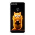 Дизайнерский силиконовый чехол для Huawei P Smart Смешной кот