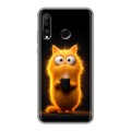 Дизайнерский силиконовый чехол для Huawei P30 Lite Смешной кот