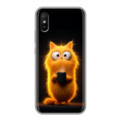Дизайнерский силиконовый чехол для Xiaomi RedMi 9A Смешной кот