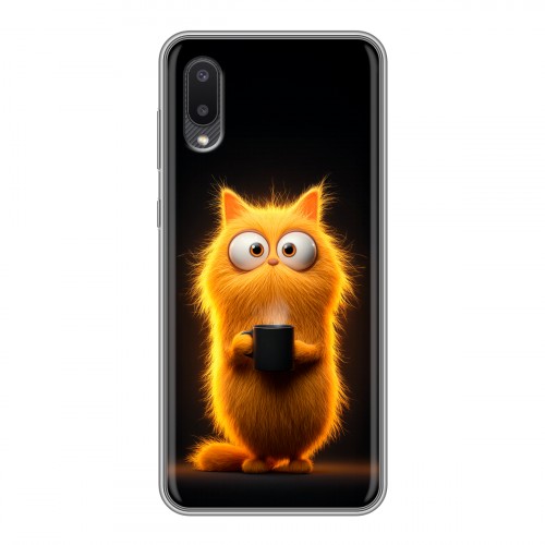 Дизайнерский силиконовый чехол для Samsung Galaxy A02 Смешной кот