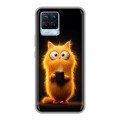 Дизайнерский силиконовый чехол для Realme 8 Смешной кот
