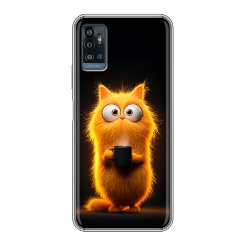 Дизайнерский силиконовый чехол для ZTE Blade A71 Смешной кот