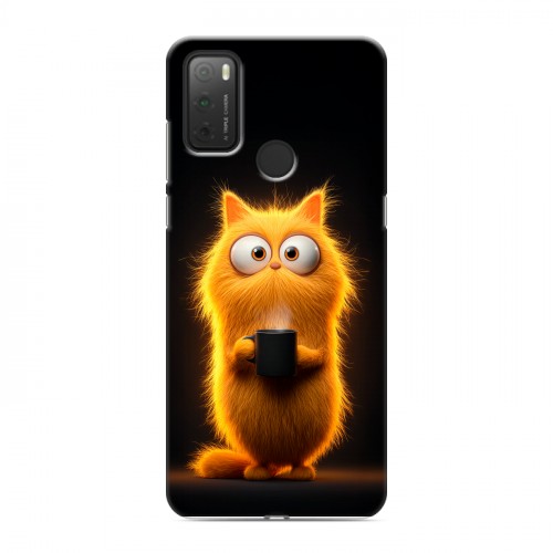 Дизайнерский силиконовый чехол для Alcatel 3L (2021) Смешной кот