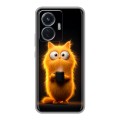 Дизайнерский силиконовый чехол для Vivo T1 Смешной кот