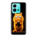 Дизайнерский силиконовый чехол для Vivo V25 Смешной кот
