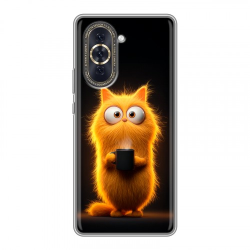 Дизайнерский силиконовый с усиленными углами чехол для Huawei Nova 10 Смешной кот