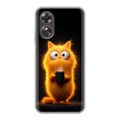 Дизайнерский пластиковый чехол для OPPO A17 Смешной кот