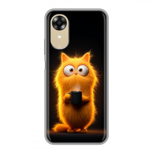Дизайнерский силиконовый чехол для OPPO A17k Смешной кот