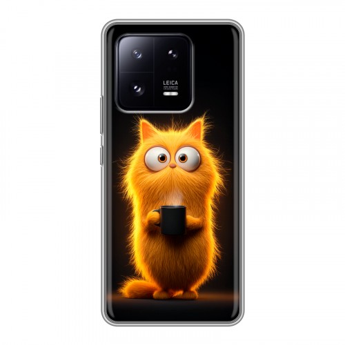 Дизайнерский силиконовый чехол для Xiaomi 13 Pro Смешной кот