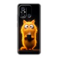 Дизайнерский силиконовый чехол для Xiaomi RedMi 12C Смешной кот